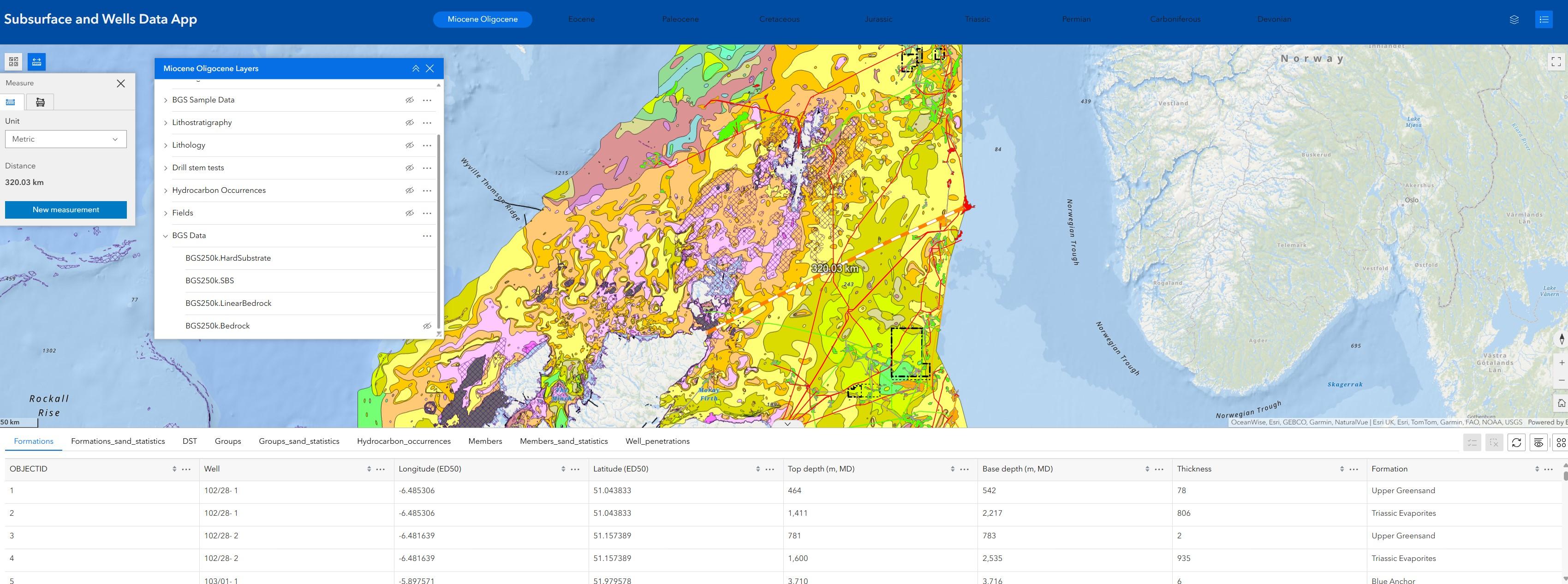 Acorn Subsurface App — lithography layers zoomed to project area