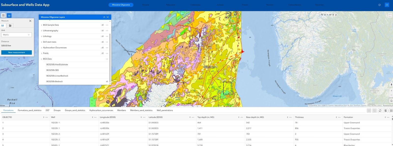 Acorn Subsurface App — BGS lithology and stratigraphy layers