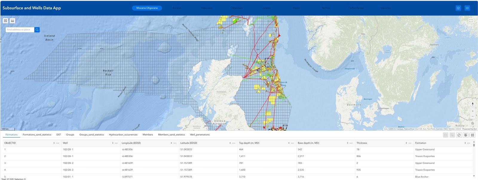 Acorn Subsurface and Wells App — full North Sea overview