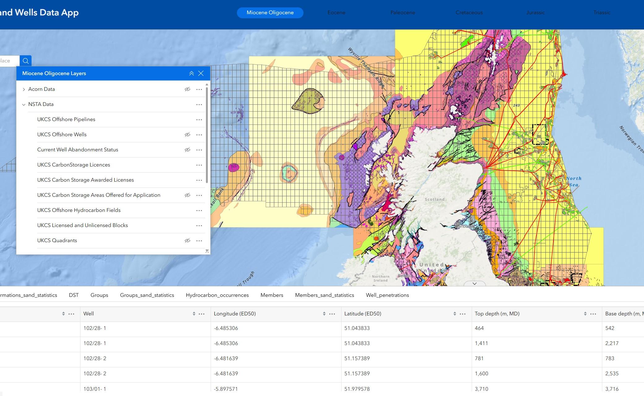 Acorn GIS platform — layers panel showing data categories